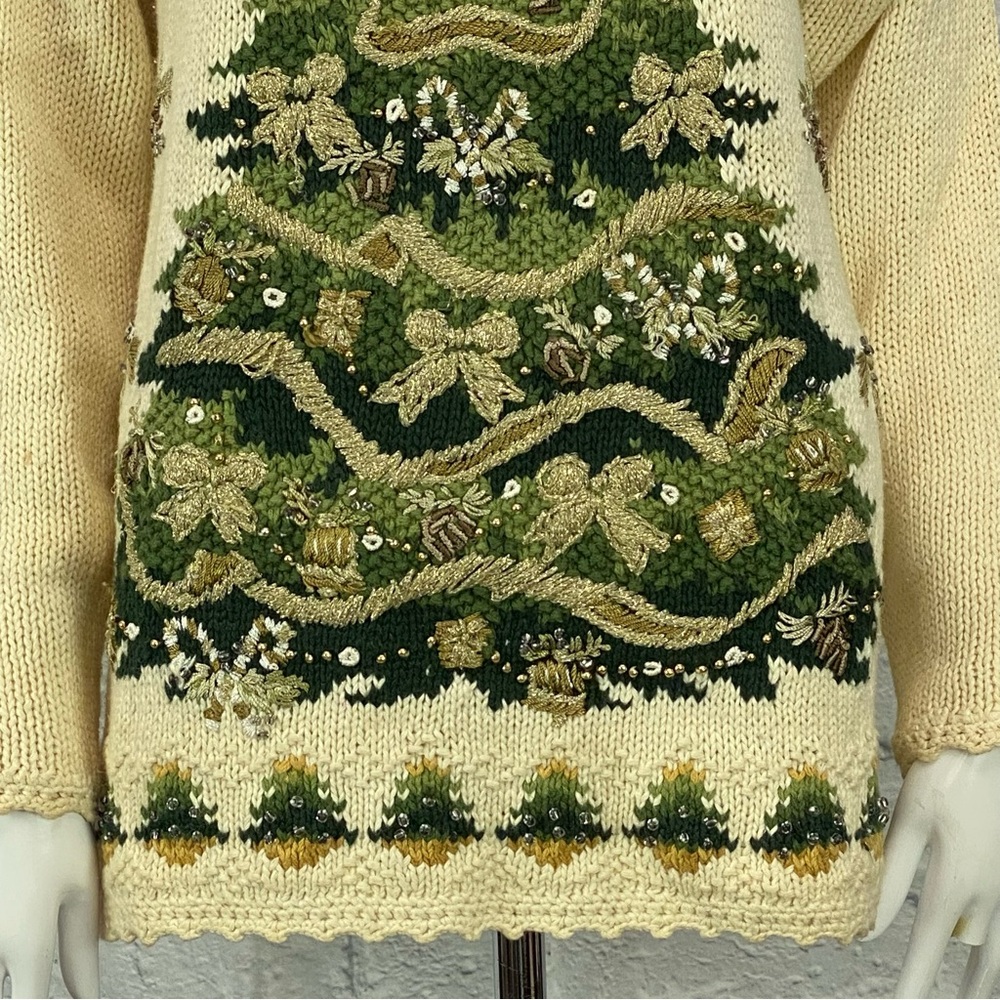 Vintage Tiara Christmas Tree Sweater - Picture 5 of 6